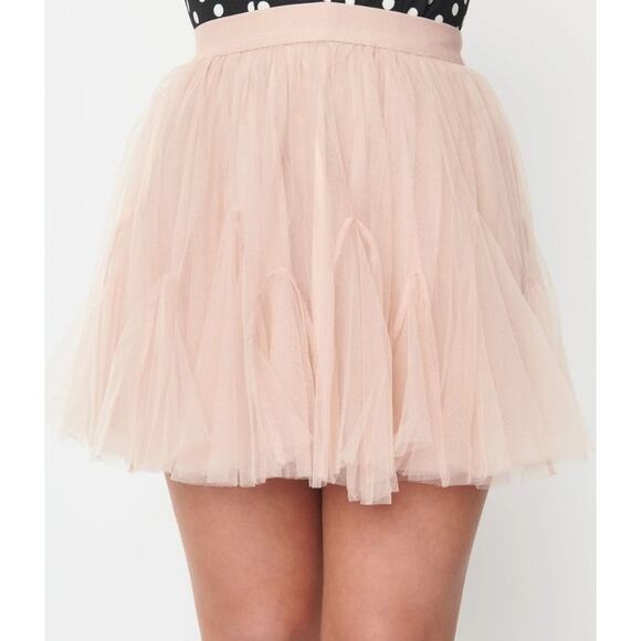 NWT Mittoshop Blush Pink Pleated Tulle Skirt Size XL - Picture 1 of 5